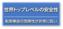 世界トップレベルの安全性転倒事故の危険性が非常に低い